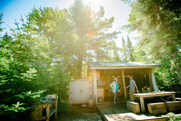 The community kitchen and dining space.