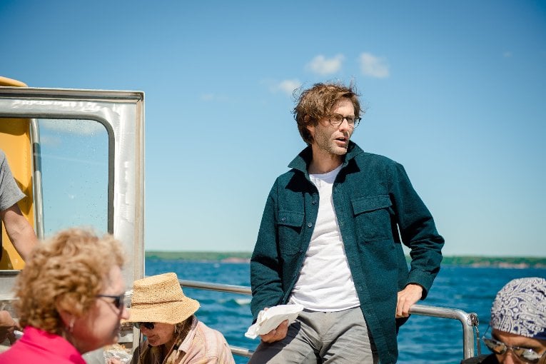 Co-founder Rob Gorski (who bought the island on craigslist) shares the projects and intention behind Rabbit Island Foundation during pasty lunch aboard the Agassiz.