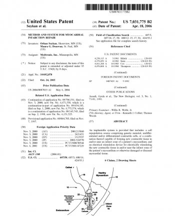 First page of a patent document.