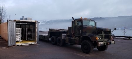 The National Guard is ready to deploy the Mobile Thermal Utility Sanitizer (MTU Sanitizer) that Sidona DeBrule and Lindsey Wells worked on alongside other University engineers, Credit: Andrew Barnard