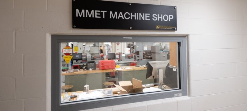 The machine shop where manufacturing and mechanical engineering technology students learned to make cookie cutters for a memorial scholarship challenge