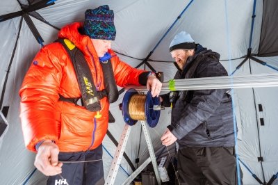 Ben and Dave with thermistor spool