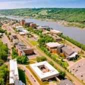 Aerial view of campus