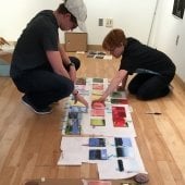 Small prep colored panels for a public art installation at the University of Iowa Department of Psychological and Brain Sciences.