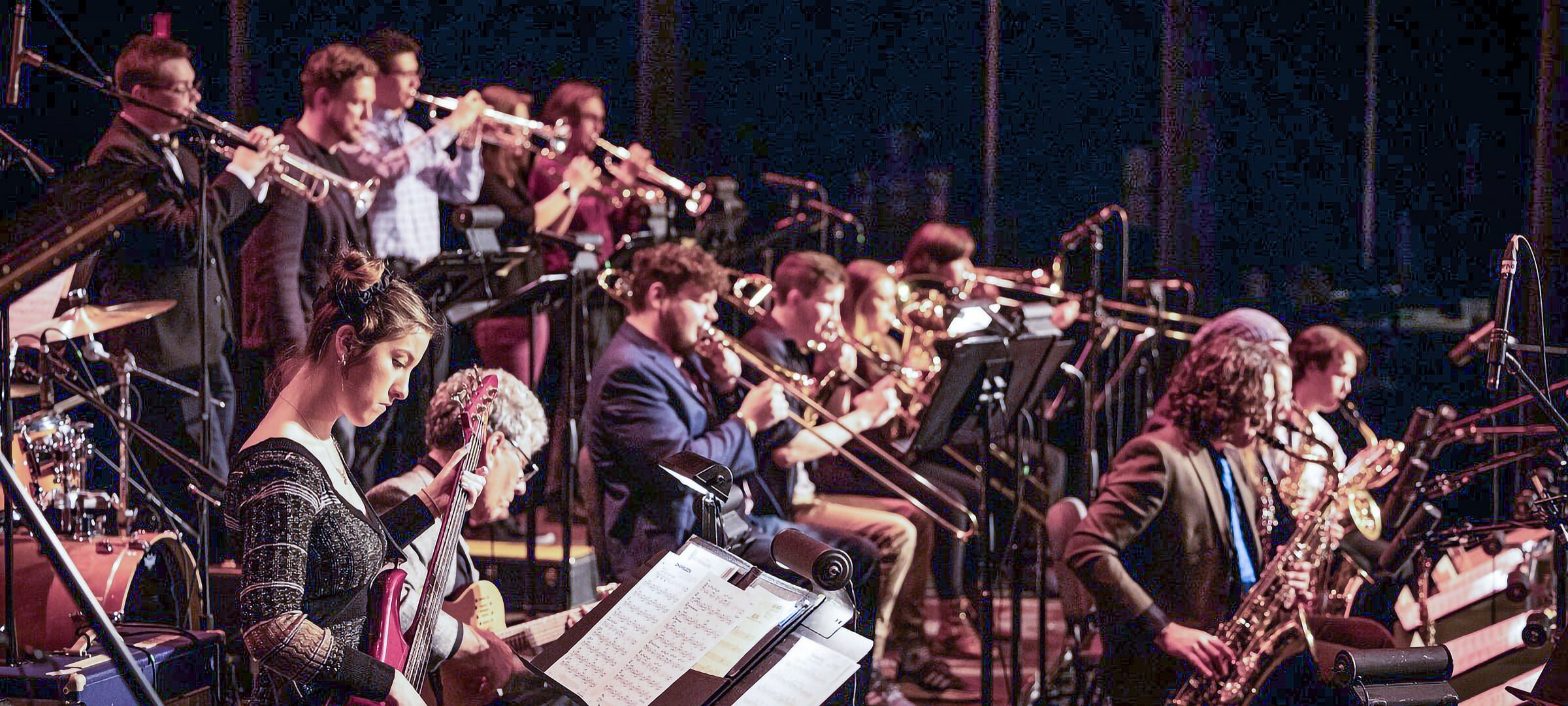 Students performing in the R&D Jazz Band