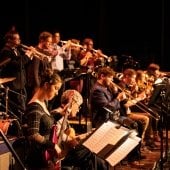 Students performing in R&D Jazz Band