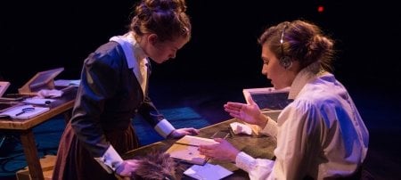 Two actors debate our place in the universe during the VPA production, Silent Sky