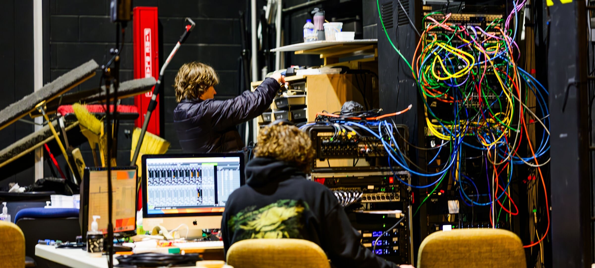 Students work on the digital side of theatre technology