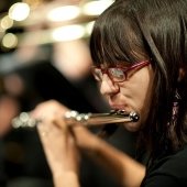 Student playing the flute