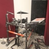 Sound equipment inside the Hagan Practice Room.