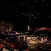 Inside the McArdle Theatre with a dressed set.