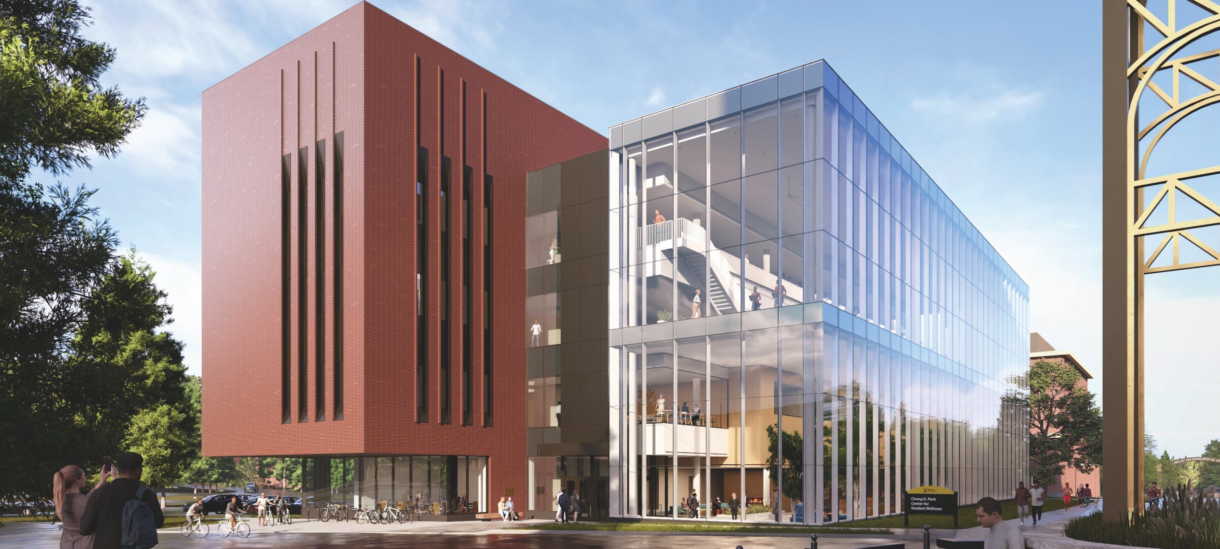 Preliminary artistic rendering of the Chang K. Park Center for Student Wellness.