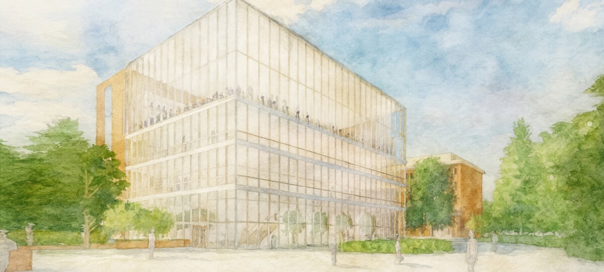 Preliminary artistic rendering of the Chang K. Park Center for Student Wellness.